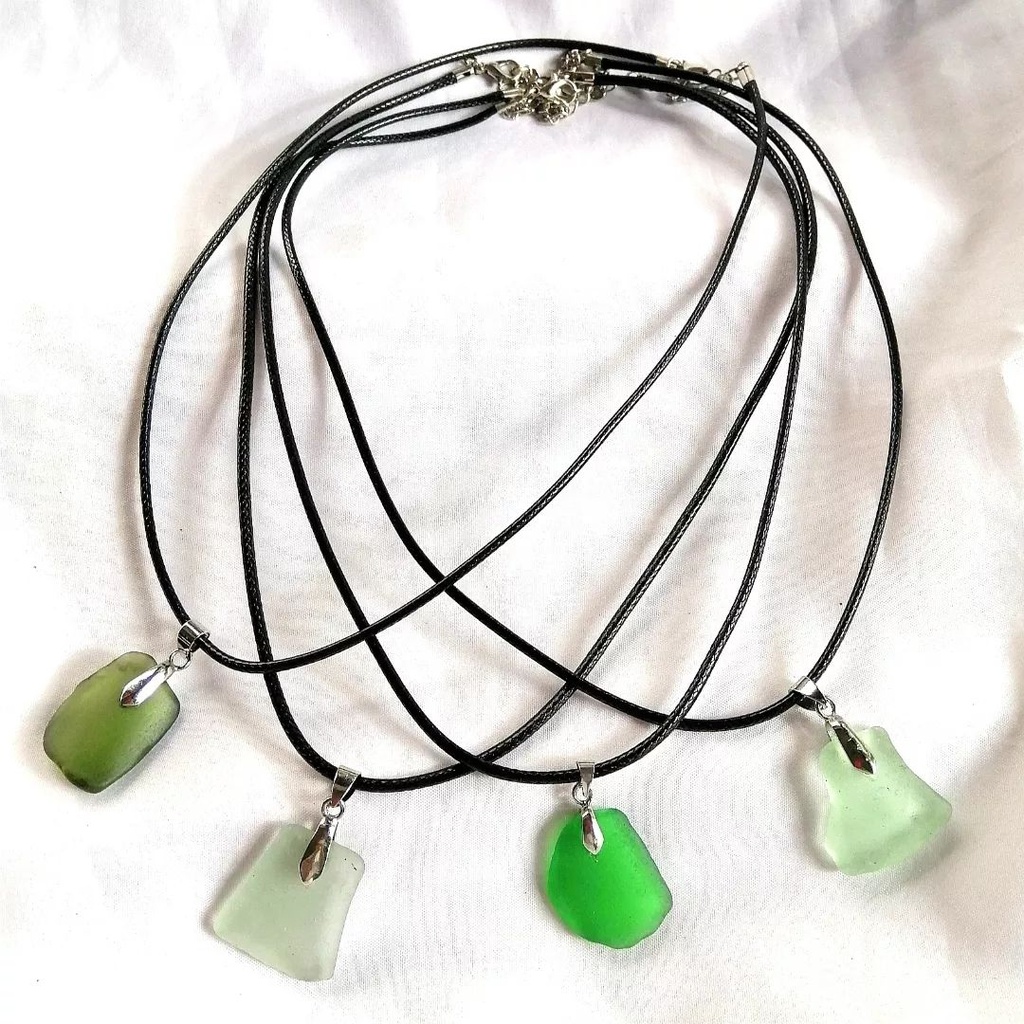 Necklace, sea glass