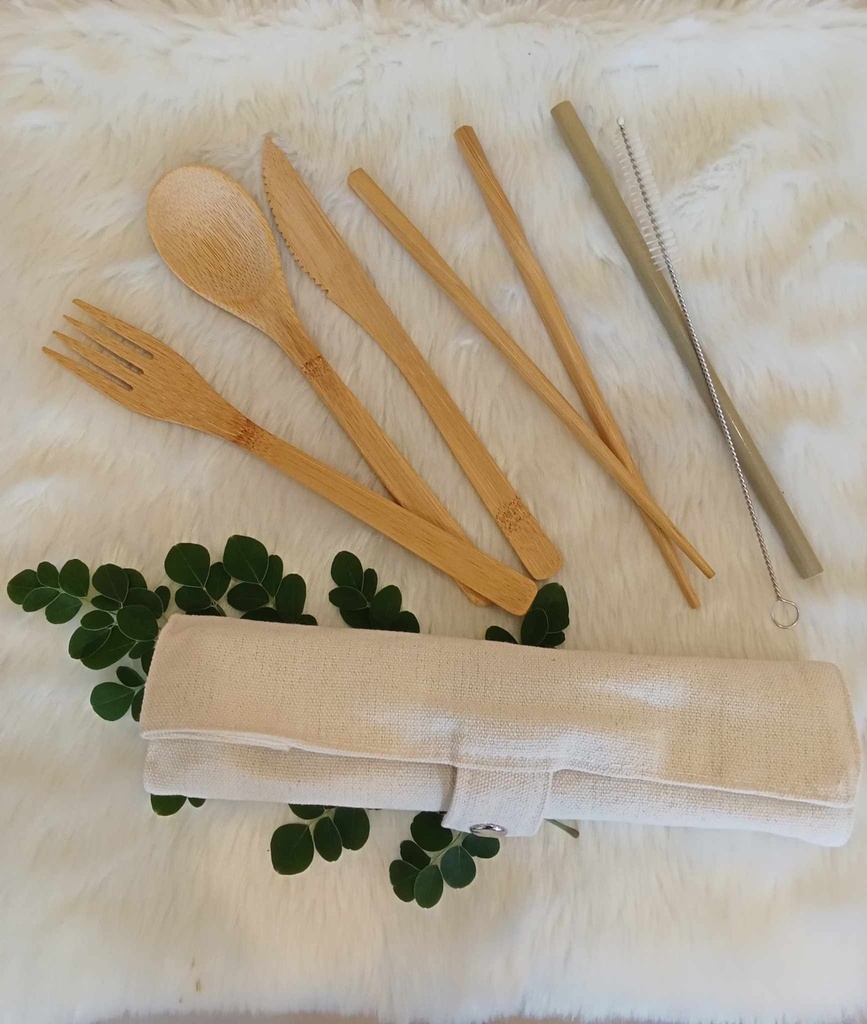 Bamboo Cutlery Set, portable