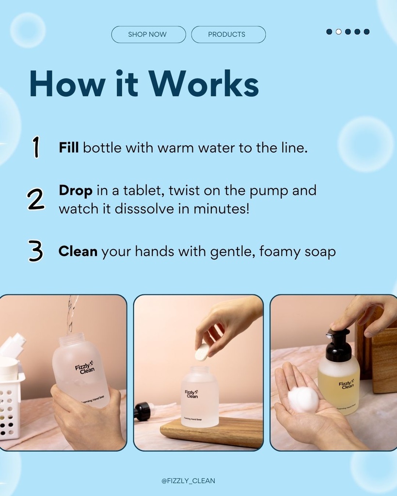Foaming hand soap tablet starter kit