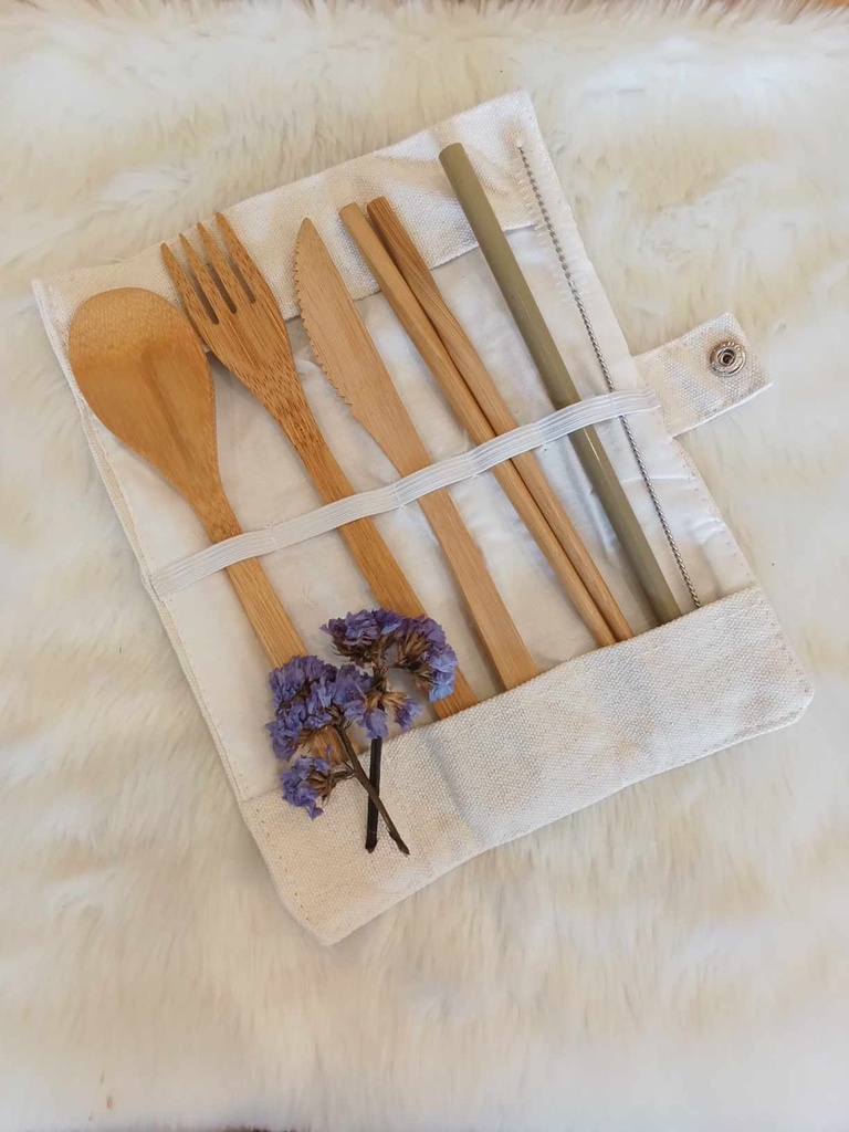 Bamboo Cutlery Set, portable