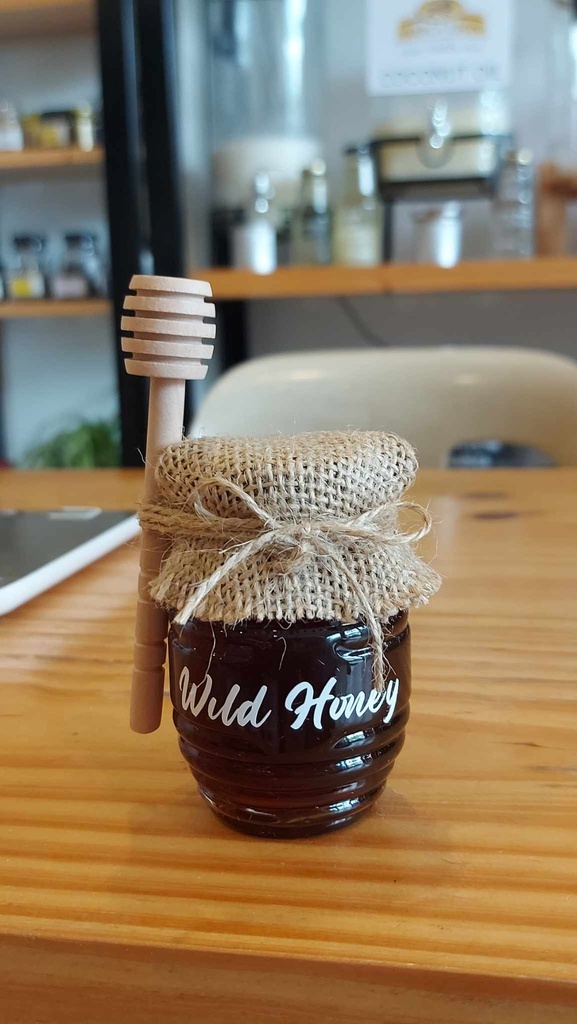 Honey in Beehive Glass Jar
