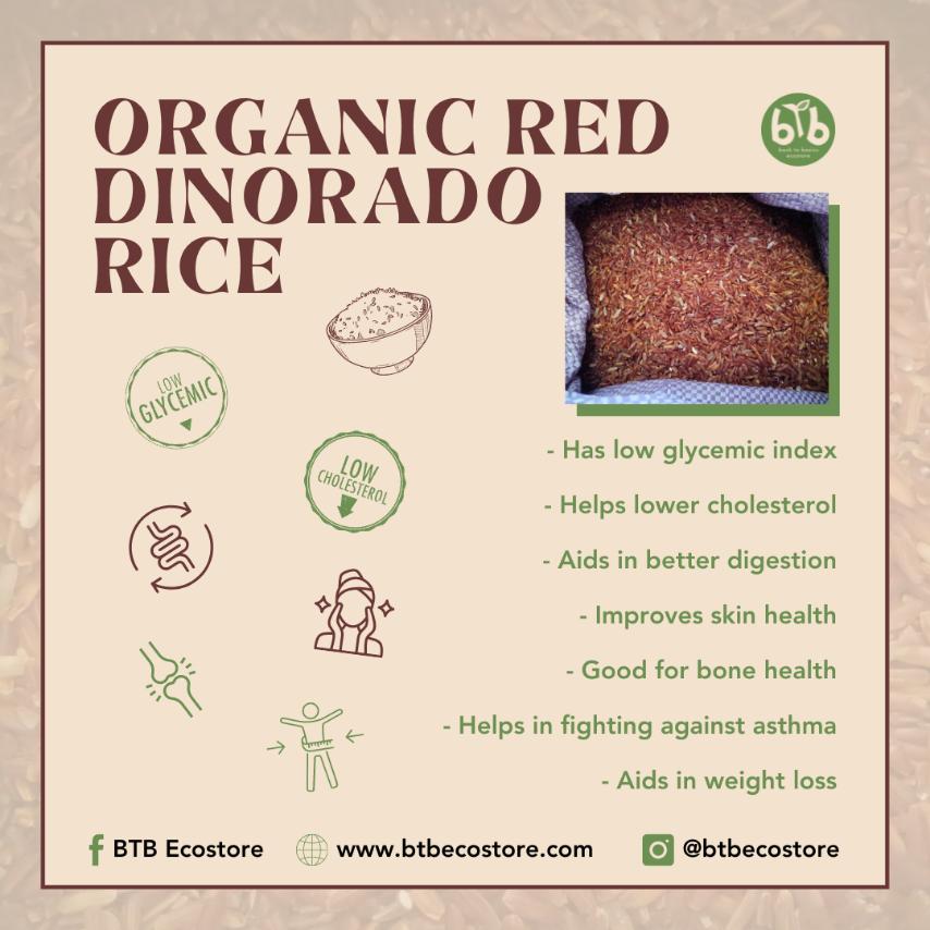 Red dinorado rice, organic - per gm