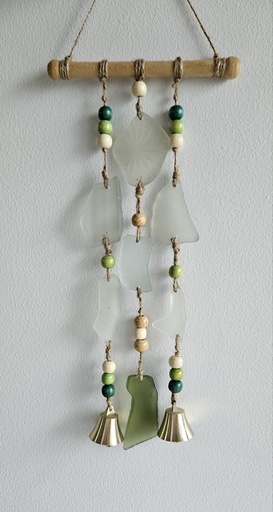 [SSG-SEAGLS-CHM] Wind chimes, sea glass with copper bells