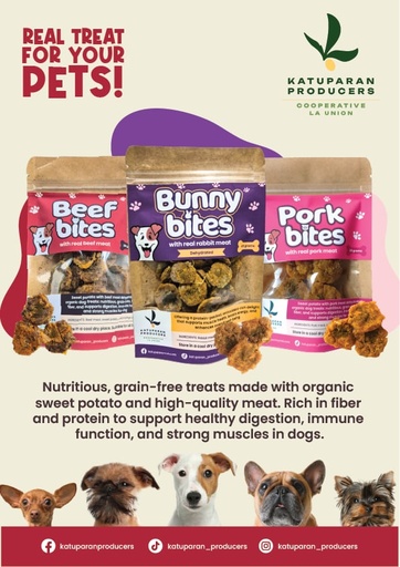 Pet treats, in bites (organic) - per gm