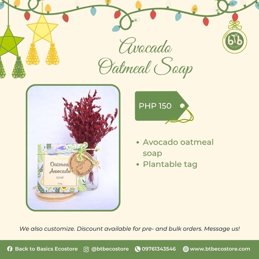 [BTB-GFTST-AVOSOAP] Pasko 2025 -  Avocado oatmeal soap