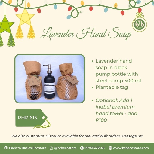 Pasko 2025 -  Lavender hand soap in premium black bottle